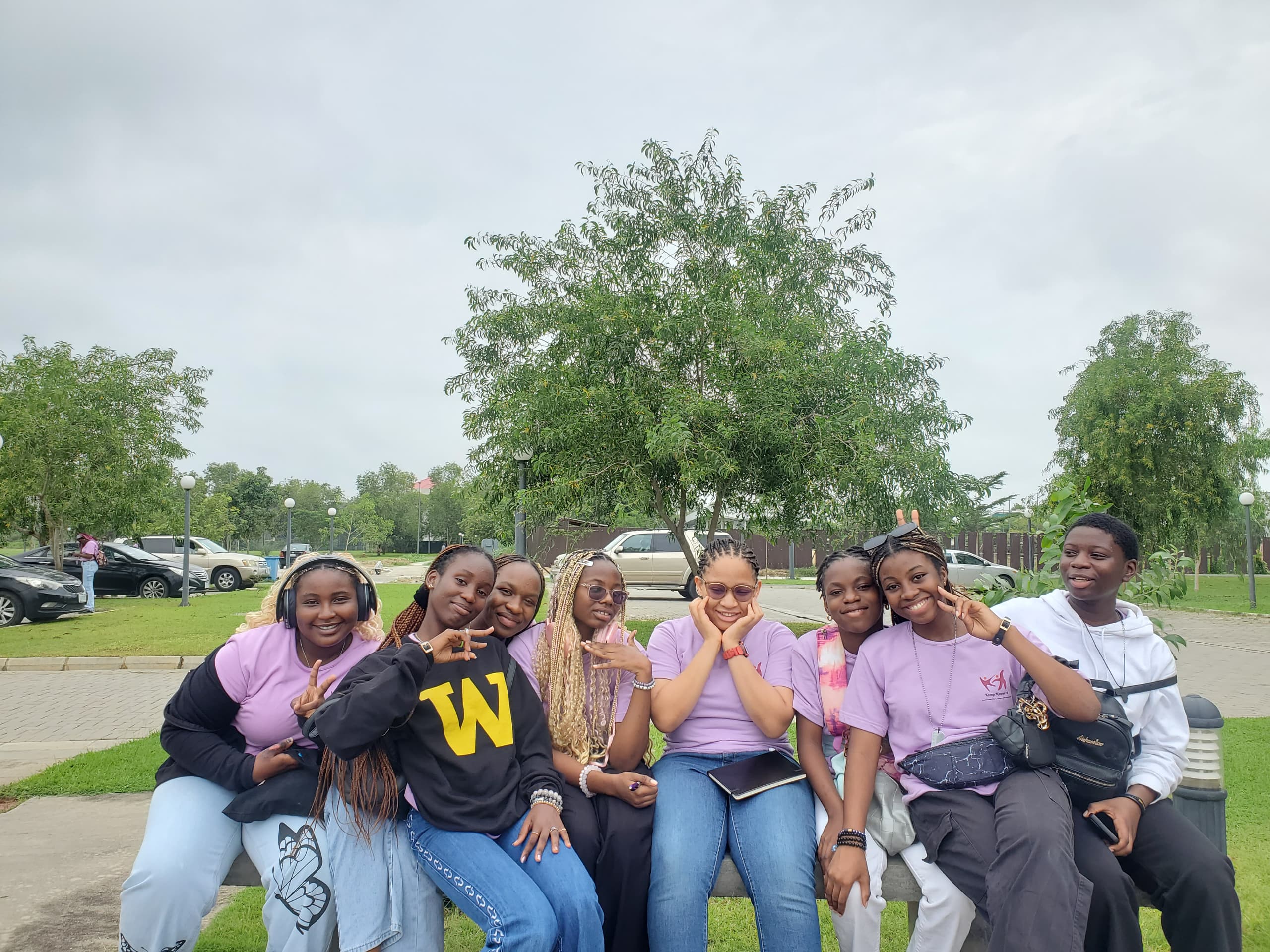 Group of campers enjoying outdoor activities
